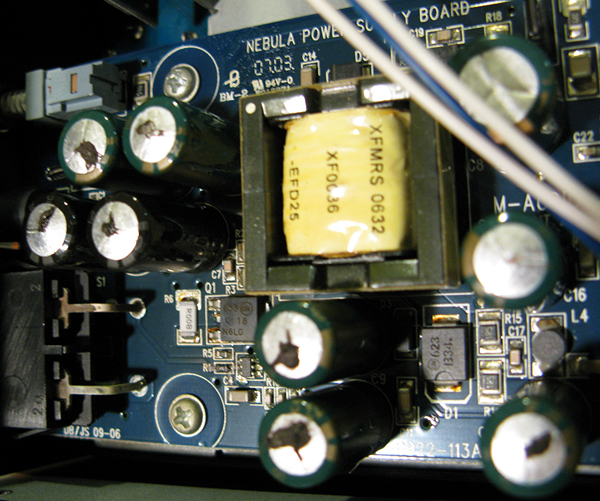 NRV-10 power supply with leaking and bulging capacitors